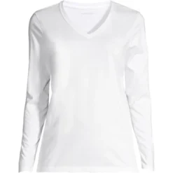 Lands' End Women's Relaxed Supima Cotton Long Sleeve V-Neck T-Shirt -Clothing store GUEST 81e41915 e174 4349 b339 e9e62f5f5dc5