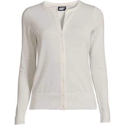 Lands' End Women's Fine Gauge Cotton Cardigan Sweater 4 Lands' End Women's Fine Gauge Cotton Cardigan Sweater - Image 4