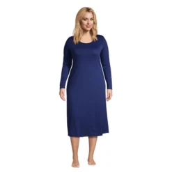 Lands' End Women's Supima Cotton Long Sleeve Midcalf Nightgown -Clothing store GUEST 8378d0f8 a092 4ccf 81ae f893c2e1ff80