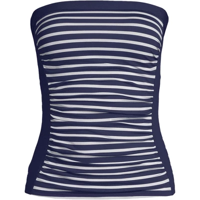 Lands' End Women's Long Chlorine Resistant Bandeau Tankini Swimsuit Top With Removable Adjustable Straps 3 Lands' End Women's Long Chlorine Resistant Bandeau Tankini Swimsuit Top With Removable Adjustable Straps - Image 3