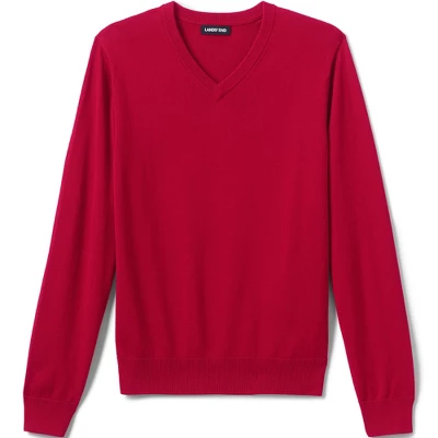 Lands' End School Uniform Men's Cotton Modal Fine Gauge V-neck Sweater 6 Lands' End School Uniform Men's Cotton Modal Fine Gauge V-neck Sweater - Image 6