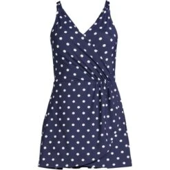 Lands' End Women's Chlorine Resistant V-neck Tulip Wrap Swim Dress One Piece Swimsuit -Clothing store GUEST 8dc3bd98 2810 4d4e abc1 2b11d3641e9f