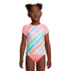 Lands' End Lands' End Girls Graphic Mock Neck UPF 50 Sun Protection Rash Guard