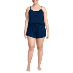 Lands' End Women's Cooling 3 Piece Pajama Set - Long Sleeve Top Cami And Shorts -Clothing store GUEST 8fefad9f a722 4190 bf63 4c42cbad39d0