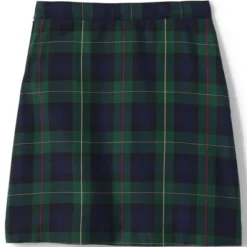 Lands' End School Uniform Girls Slim Plaid A-line Skirt Below The Knee