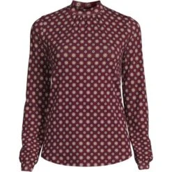 Lands' End Women's Jersey Long Sleeve Gathered Mock -Clothing store GUEST 935f3d67 ae14 43dc ba1c 31cae25b24e8
