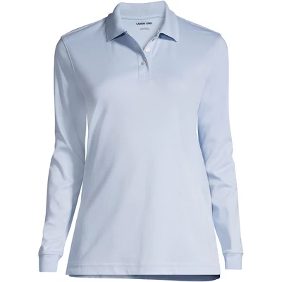 Lands' End School Uniform Women's Tall Long Sleeve Interlock Polo Shirt 3 Lands' End School Uniform Women's Tall Long Sleeve Interlock Polo Shirt - Image 3