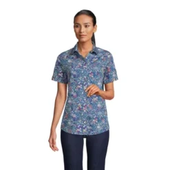 Lands' End Lands' End Women's Short Sleeve No Iron Shirt -Clothing store GUEST 947fa22b 04b4 4938 9d10 0e94067fdaaf