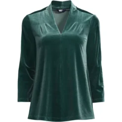 Lands' End Women's 3/4 Sleeve Velvet Top -Clothing store GUEST 955b0cbb b925 4c2d b0e4 f9c2eacdfde2