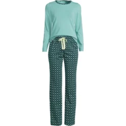 Lands' End Women's Tall Knit Pajama Set Long Sleeve T-Shirt And Pants -Clothing store GUEST 965f9297 fcfe 41d1 8d1d 57ad0adedb3d