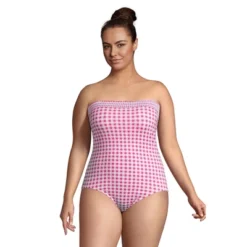 Lands' End Draper James X Lands' End Women's Chlorine Resistant Bandeau One Piece Swimsuit Removable Straps -Clothing store GUEST 9810b8a4 a759 4010 b395 e8c37afca907