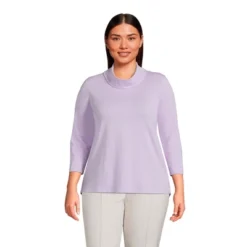 Lands' End Women's 3/4 Sleeve Light Weight Jersey Cowl Neck Top -Clothing store GUEST 98b068a5 3ee4 43ca 9b83 79569038c63c