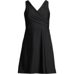 Lands' End Women's Chlorine Resistant Tummy Control Surplice Wrap Swim Dress One Piece Swimsuit 10 Lands' End Women's Chlorine Resistant Tummy Control Surplice Wrap Swim Dress One Piece Swimsuit -Clothing store GUEST 9a903687 59e1 4582 8a92 180915052166