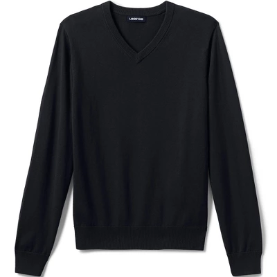 Lands' End School Uniform Men's Cotton Modal Fine Gauge V-neck Sweater 3 Lands' End School Uniform Men's Cotton Modal Fine Gauge V-neck Sweater - Image 3