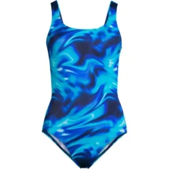 Lands' End Women's Chlorine Resistant Scoop Neck High Leg Soft Cup Tugless Sporty One Piece Swimsuit -Clothing store GUEST 9c48c34c 7360 48f5 adff 007b2918e0c9