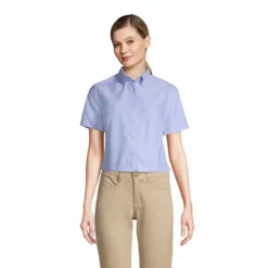School Uniform Young Women's Short Sleeve Oxford Dress Shirt