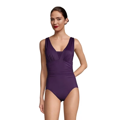 Lands' End Women's Mastectomy Slender Grecian Tummy Control Chlorine Resistant One Piece Swimsuit 2 Lands' End Women's Mastectomy Slender Grecian Tummy Control Chlorine Resistant One Piece Swimsuit - Image 2