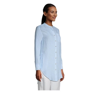 Lands' End Women's Linen A-Line Long Sleeve Tunic Top 2 Lands' End Women's Linen A-Line Long Sleeve Tunic Top - Image 2