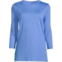 Lands' End Women's 3/4 Sleeve Supima Cotton Crewneck Tunic -Clothing store GUEST a2158f80 ff2b 48aa 9001 f3282a0bbb76