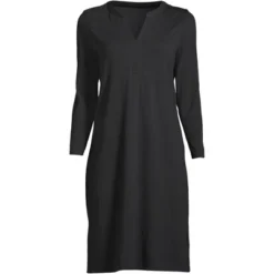 Lands' End Women's Cotton Jersey V-Neck 3/4 Sleeve Swim Cover-up Dress -Clothing store GUEST a3c5449e 5c01 464c 8db1 b41722b2ab31