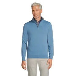 Lands' End Men's Fine Gauge Supima Cotton Quarter Zip Sweater -Clothing store GUEST a4c94d3f b6f1 44a4 b4db ff58fd47945f