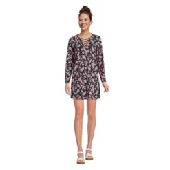 Lands' End Women's Cotton Jersey V-neck Tunic Swim Cover-up Shirtdress -Clothing store GUEST a514f60d 4eb0 43bc 89d4 6d0cbf002f69