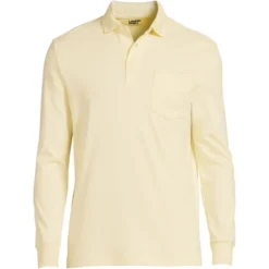 Lands' End Men's Long Sleeve Super Soft Supima Polo Shirt With Pocket -Clothing store GUEST a572f924 9df7 49ba 808b ff824eb876e8