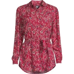 Lands' End Women's Rayon Tie Waist Shirt -Clothing store GUEST a625502d d7c3 46d9 8645 87aadc3f4b09