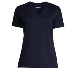 Lands' End Women's Relaxed Supima Cotton Short Sleeve V-Neck T-Shirt -Clothing store GUEST a636cef6 7868 45bf 9843 238bfa5ee705