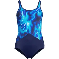 Lands' End Women's Long Chlorine Resistant Scoop Neck Soft Cup Tugless Sporty One Piece Swimsuit -Clothing store GUEST a6487bb0 afc5 4aab 9981 9d4d184eb9e8
