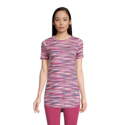 Lands' End Women's Moisture Wicking UPF Sun Short Sleeve Curved Hem Tunic Top-Print 8 Lands' End Women's Moisture Wicking UPF Sun Short Sleeve Curved Hem Tunic Top-Print - Image 8