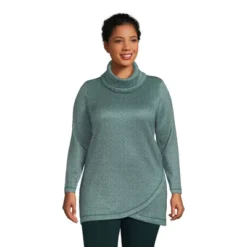 Lands' End Women's Sweater Fleece Tunic Cowl Neck Pullover -Clothing store GUEST a6b4dd70 5baa 4d9a a274 98ba55d80a19