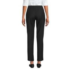 Lands' End Women's High Rise Bi Stretch Pintuck Pencil Ankle Pants