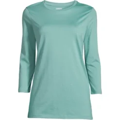 Lands' End Women's 3/4 Sleeve Supima Cotton Crewneck Tunic -Clothing store GUEST a960e1fb 980a 46ea 87d0 099e35ee2a00