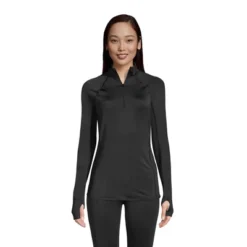 Lands' End Women's Thermaskin Heat Long Sleeve Quarter Zip Long Underwear Thermal Baselayer Top -Clothing store GUEST a974b631 6856 44ad ada4 26ae5a1fd559
