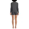 Lands' End Women's Cozy Brushed Rib 2 Piece Pajama Set - Long Sleeve Top And Shorts