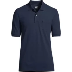 Lands' End Men's Short Sleeve Comfort First Solid Mesh Polo With Pocket
