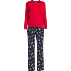 Lands' End Women's Tall Knit Pajama Set Long Sleeve T-Shirt And Pants -Clothing store GUEST ae5f6208 b7e2 47d0 8f2f 9a06e9531db4