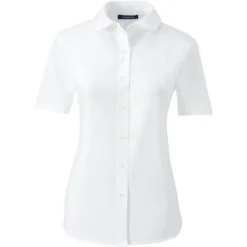 Lands' End School Uniform Women's Short Sleeve Peter Pan Collar Broadcloth Shirt -Clothing store GUEST ae763b77 1418 4365 9637 75b0a856fc5b
