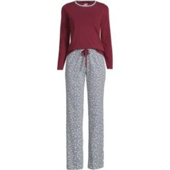 Lands' End Women's Tall Knit Pajama Set Long Sleeve T-Shirt And Pants -Clothing store GUEST aefb3a8c 83a2 4fc3 8ba6 6e05e0dee0bc