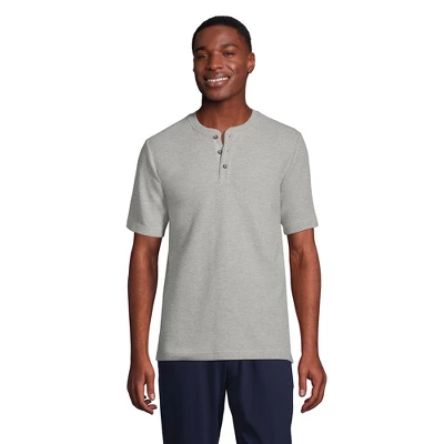 Lands' End Men's Waffle Short Sleeve Pajama Henley 4 Lands' End Men's Waffle Short Sleeve Pajama Henley - Image 4