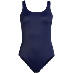 Lands' End Women's Chlorine Resistant Scoop Neck High Leg Soft Cup Tugless Sporty One Piece Swimsuit -Clothing store GUEST b2843b8c 1013 4237 87a0 ec180055383f