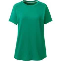 Lands' End School Uniform Women's Short Sleeve Active Gym T-shirt -Clothing store GUEST b32a620c ca90 4c26 bbe7 32ba1de926e7