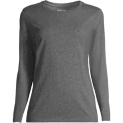 Lands' End Women's Relaxed Supima Cotton Long Sleeve Crewneck T-Shirt -Clothing store GUEST b3ce2679 78e7 402b a260 ca48f0124a44
