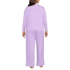 Lands' End Women's Cooling 2 Piece Pajama Set - Long Sleeve Top And Pants