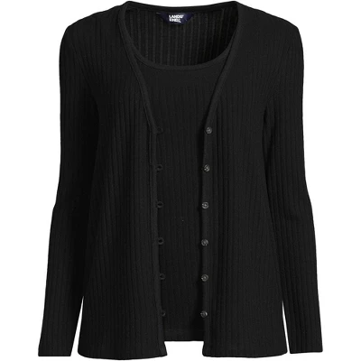 Lands' End Women's Wide Rib Cardigan And Tank Set 5 Lands' End Women's Wide Rib Cardigan And Tank Set - Image 5