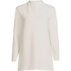 Lands' End Women's Long Sleeve Textured Pique Funnel Neck Tunic -Clothing store GUEST b53357d1 7d6b 4273 9ef3 c84ae15aa762