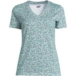 Lands' End Women's Relaxed Supima Cotton Short Sleeve V-Neck T-Shirt -Clothing store GUEST b65a3ff8 44d2 43ec a0f5 be61cf311683