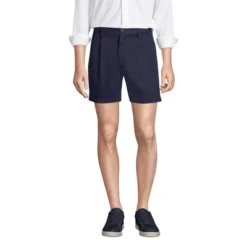 Lands' End Men's Comfort Waist Pleated 6" No Iron Chino Shorts -Clothing store GUEST b66bcbb1 a73b 4e7d 9e55 ec4708769af9