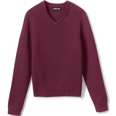 Lands' End School Uniform Kids Cotton Modal V-neck Sweater 5 Lands' End School Uniform Kids Cotton Modal V-neck Sweater - Image 5